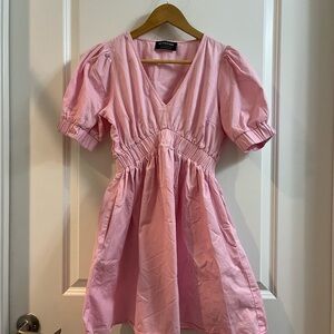 MINKPINK Light Pink V-Neck Dress